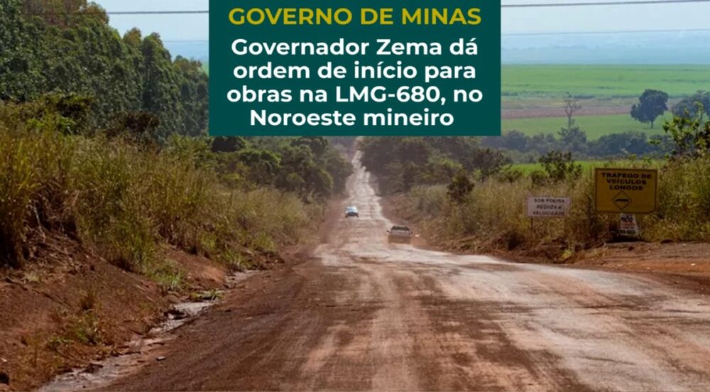 Governador Zema dá ordem de início para obras na LMG 680 no Noroeste