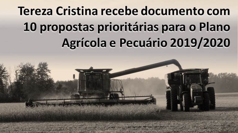 Tereza Cristina recebe documento com 10 propostas prioritárias para o Plano Agrícola e Pecuário 2019-2020