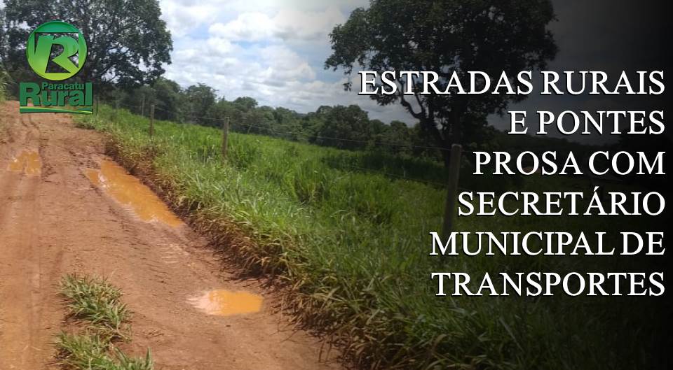 ESTRADAS E PONTES NA ZONA RURAL DE PARACATU MG - PROSA COM SECRETÁRIO MUNICIPAL DE TRANSPORTES