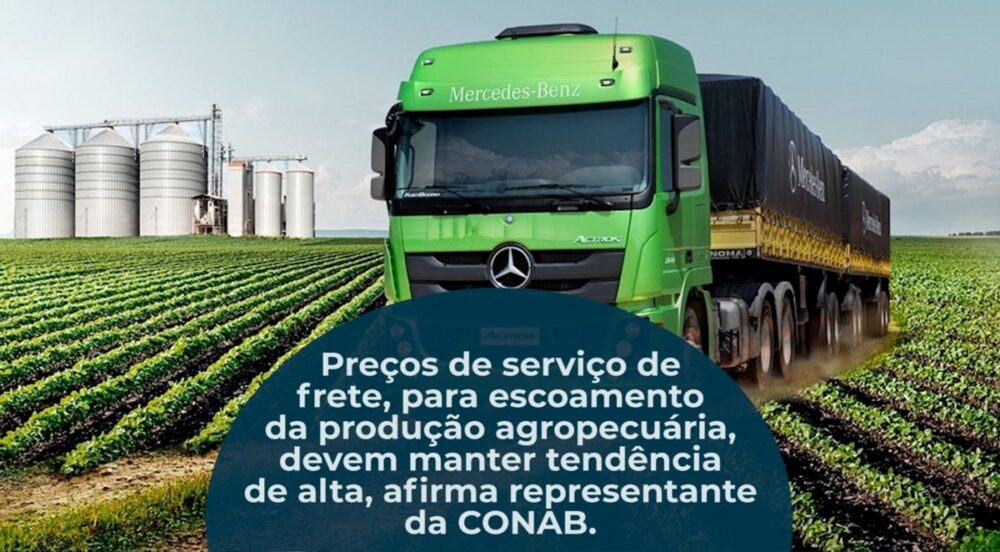 Preços de serviço de frete, para escoamento da produção agropecuária, devem manter tendência de alta