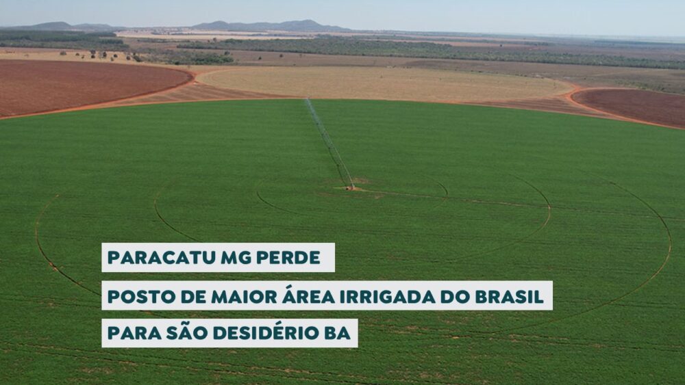 Paracatu MG perde posto de cidade com maior área irrigada para São Desidério BA